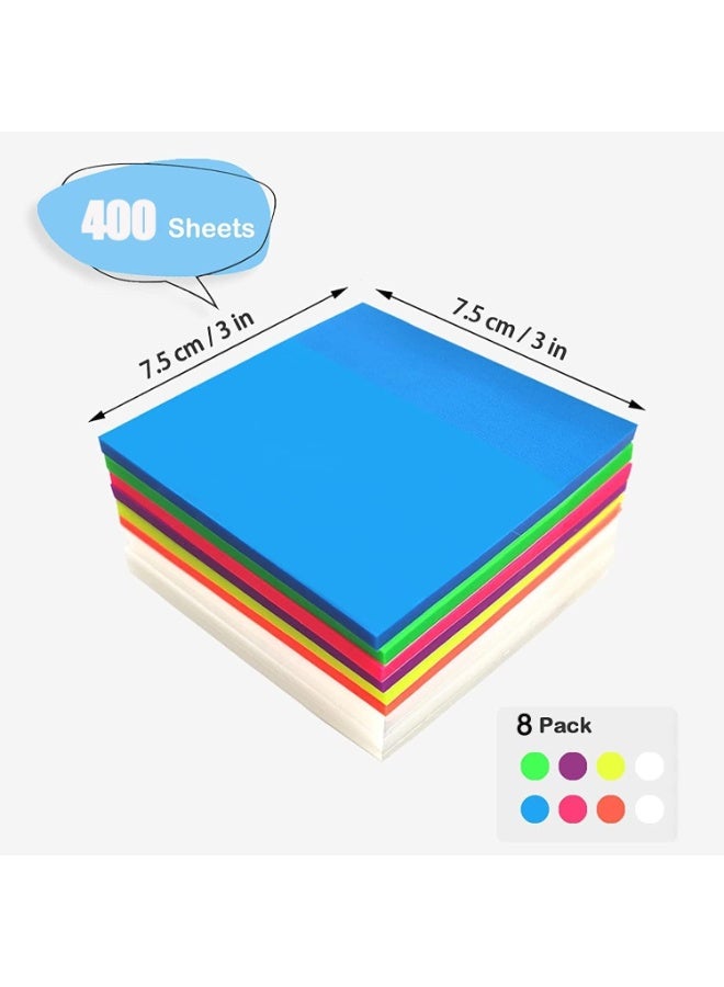 AoMige 400 PCS Transparent Sticky Notes, 3 X 3 Inch Clear Sticky Notes Suitable for Books, Message Reminder, Waterproof Self Adhesive Removable Memo Pads (7 Colors) - Image 3
